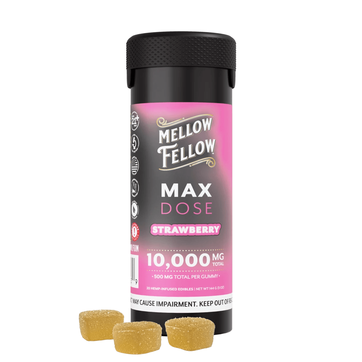 Max Dose Gummies - 20 ct 10,000mg - Strawberry