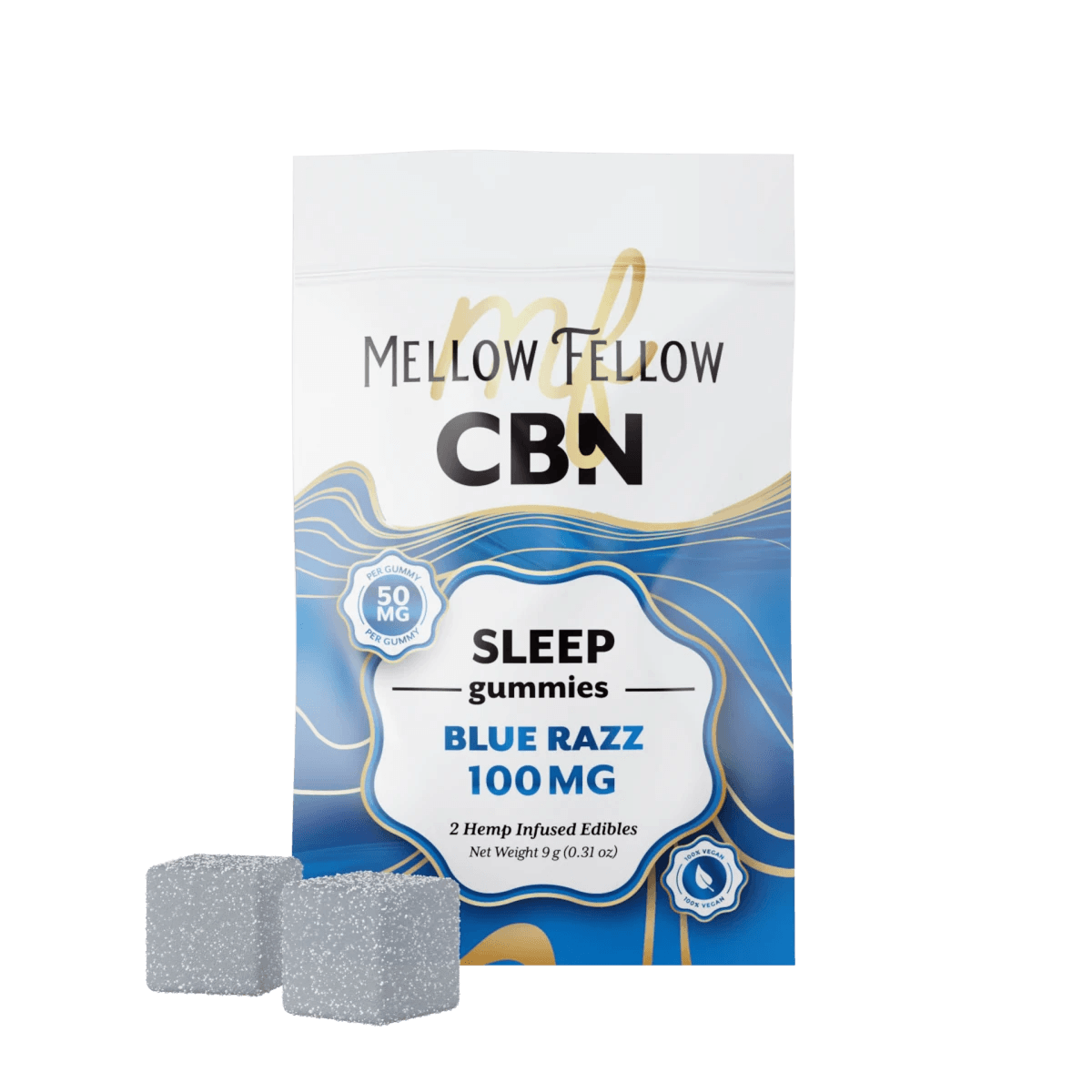 Sleep CBN Gummies 100mg - Blue Razz - Mellow Fellow