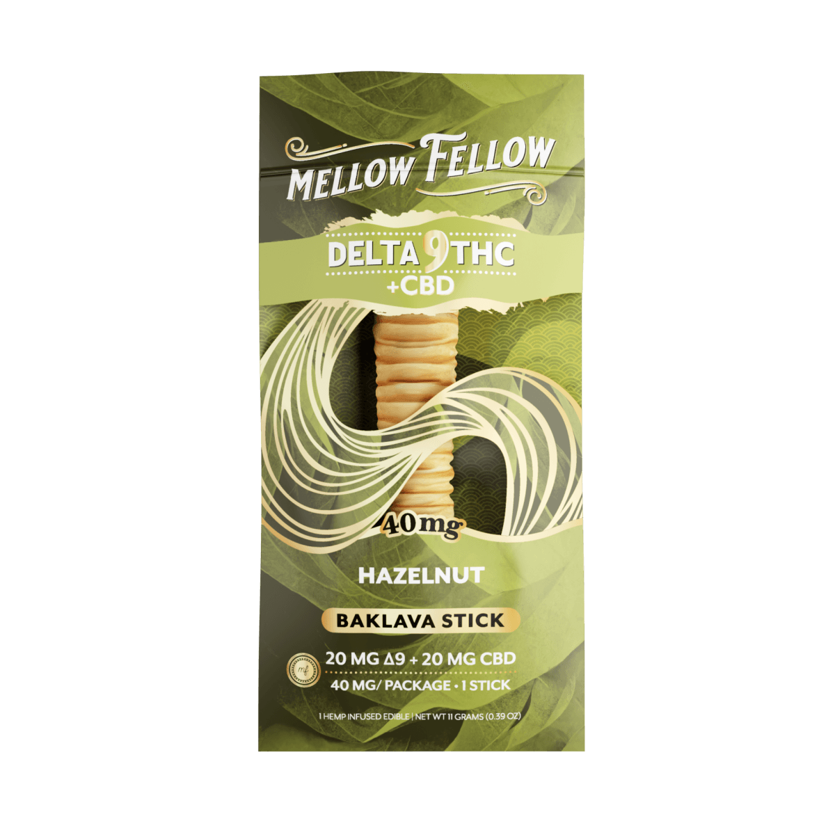 Delta 9 THC + CBD Baklava Sticks - Hazelnut 40mg - Mellow Fellow