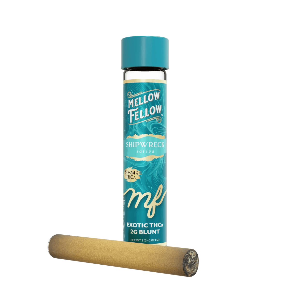 THCa 2g Prerolled Infused Exotic Blunt - Shipwreck (Sativa) - Mellow Fellow