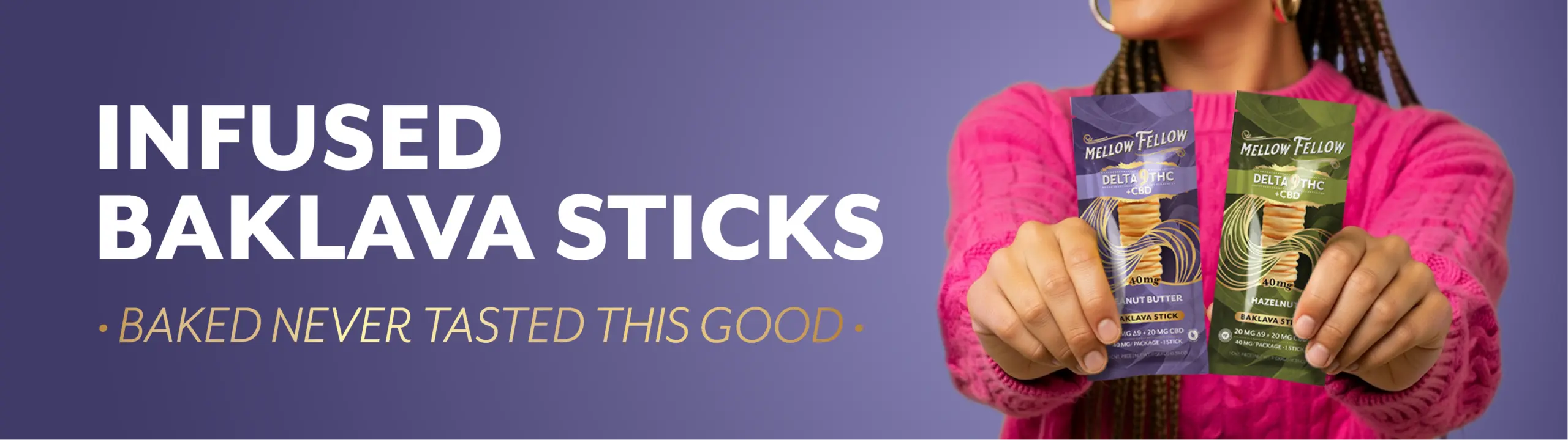 Delta 9 THC + CBD Baklava Sticks Edibles 40mg