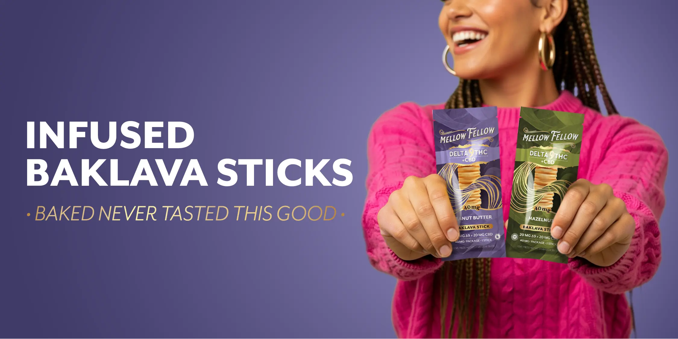 Delta 9 THC + CBD Baklava Sticks Edibles 40mg