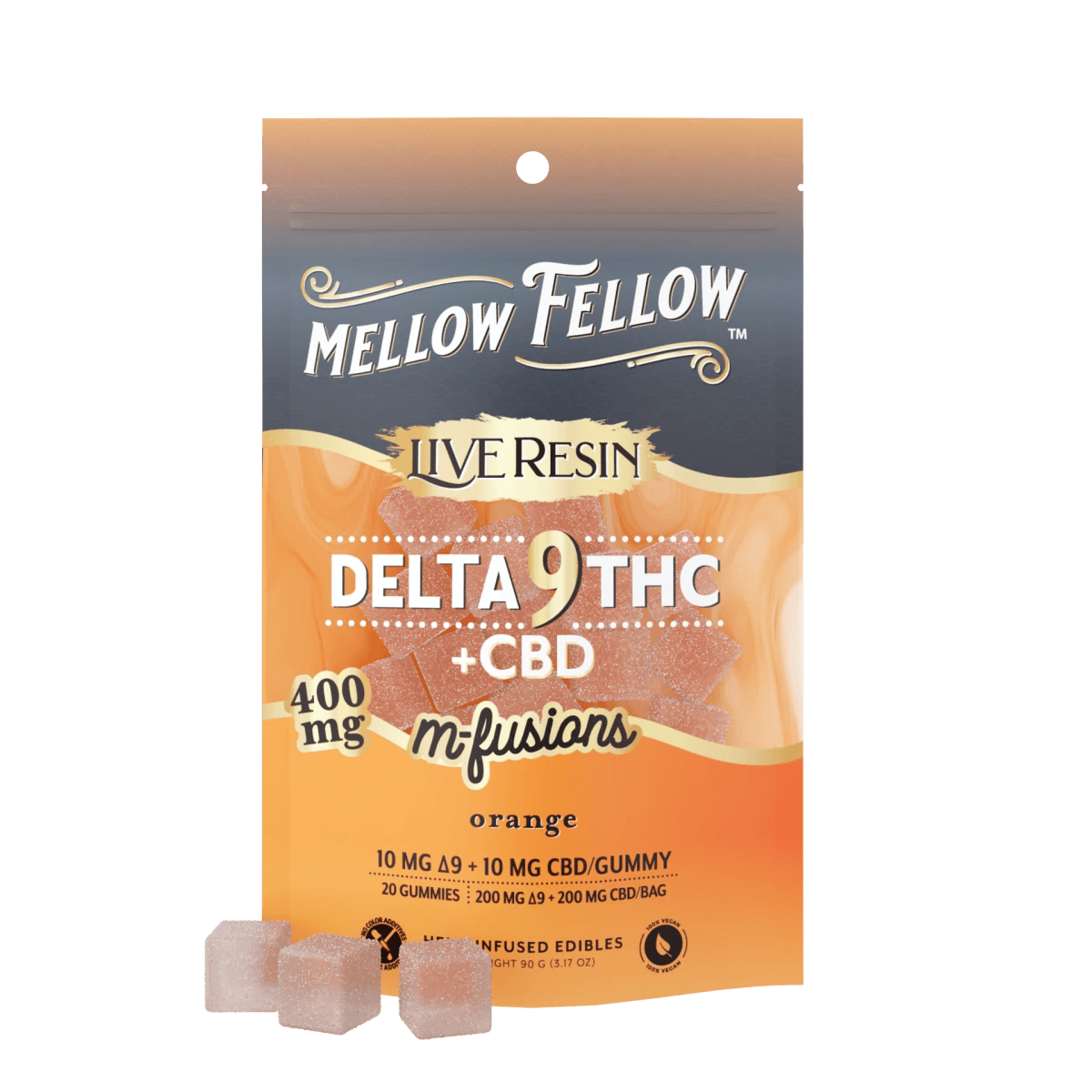 Delta 9 Live Resin Edibles 400mg - Orange - Mellow Fellow