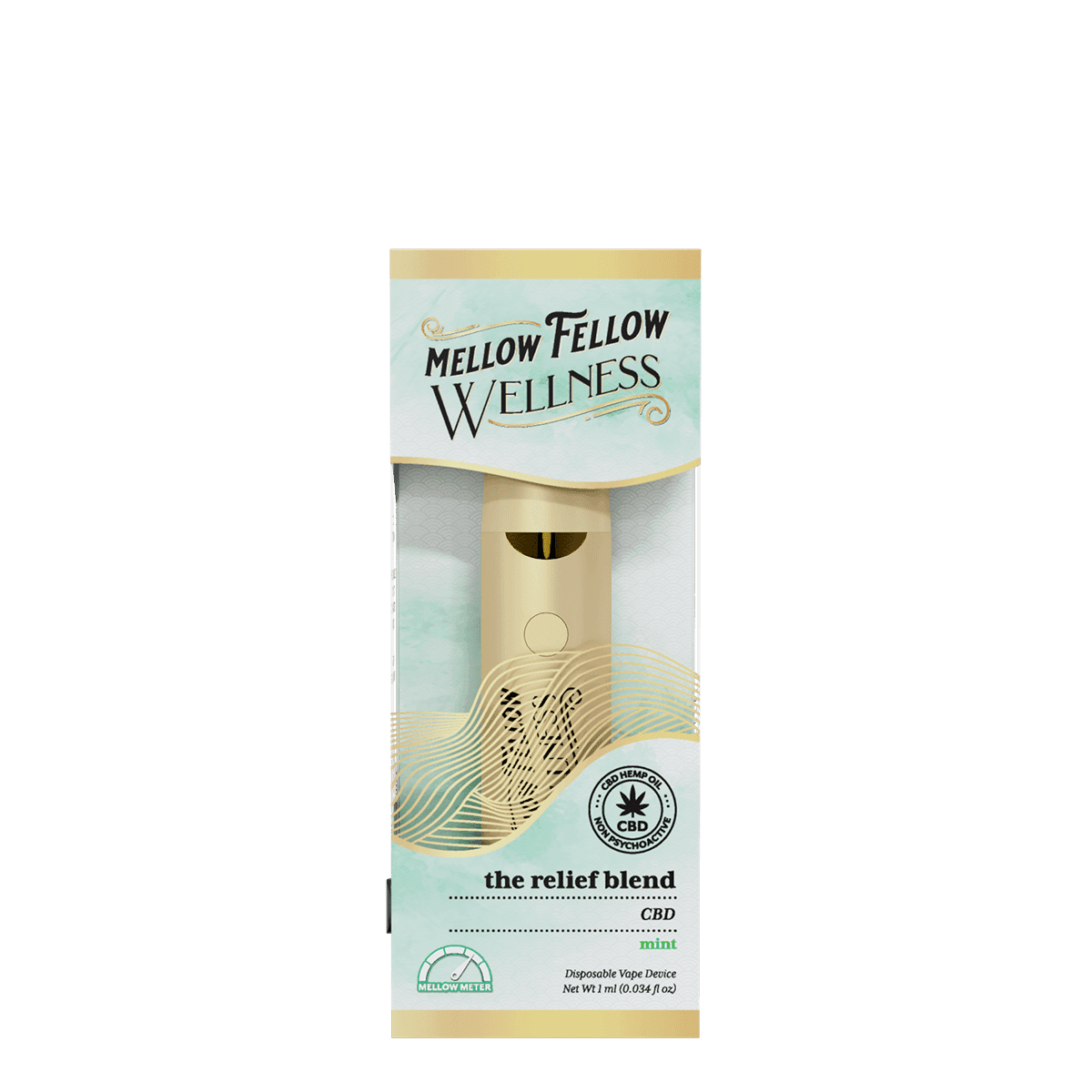 The Relief Blend - 1ml CBD Disposable Vape (Mint) - Mellow Fellow