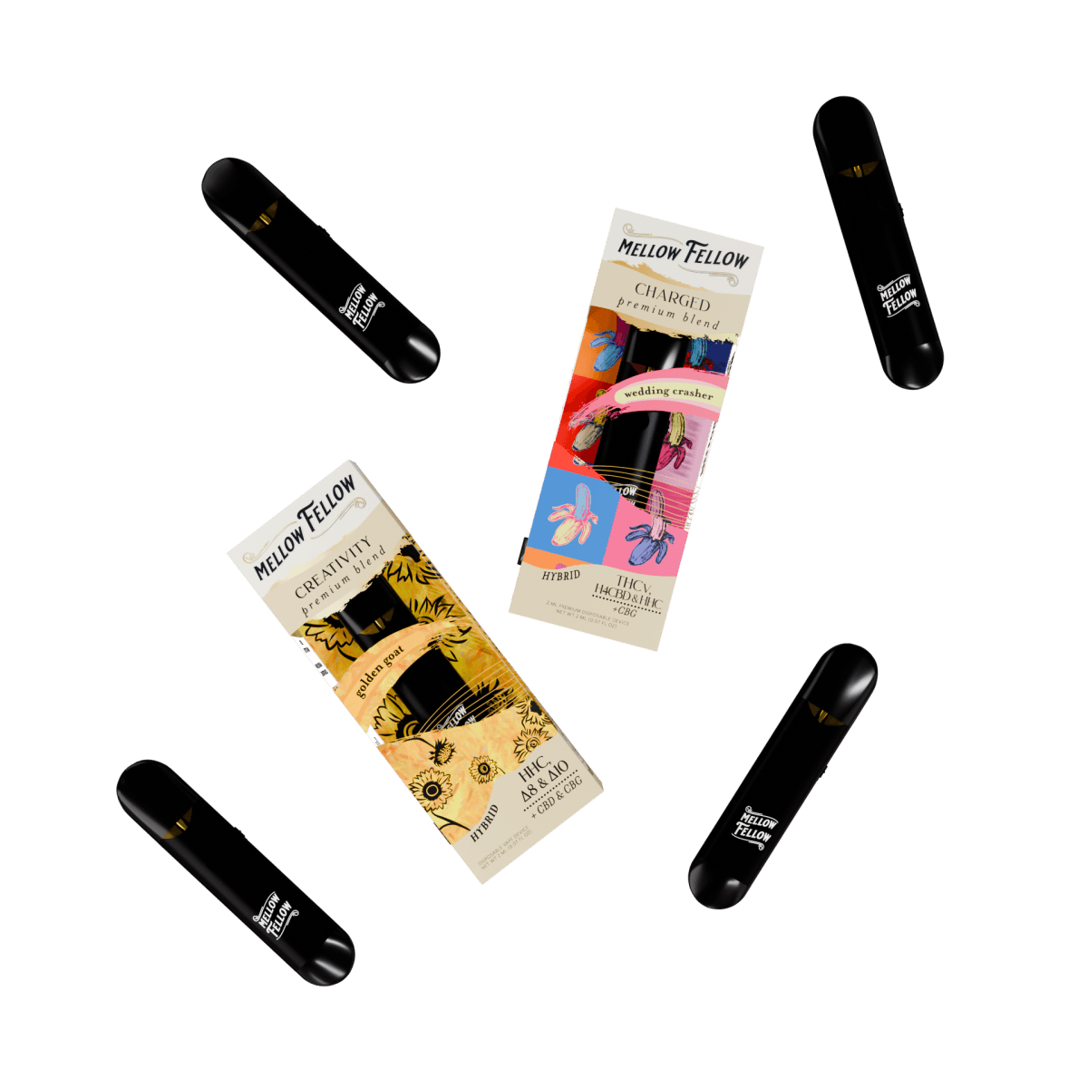 The DIY Bundle - Creativity (Golden Goat) and Charged (Wedding Crasher) - 2 Pk 2ml Disposable Vapes (Hybrid)