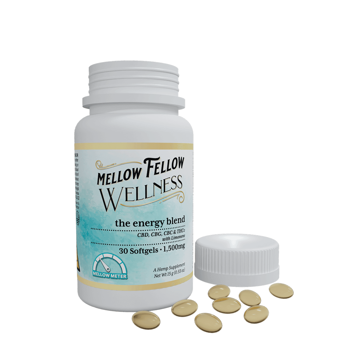 Wellness Softgel Capsules - Momentum: The Energy Blend - 1500mg - 30 ct - Mellow Fellow