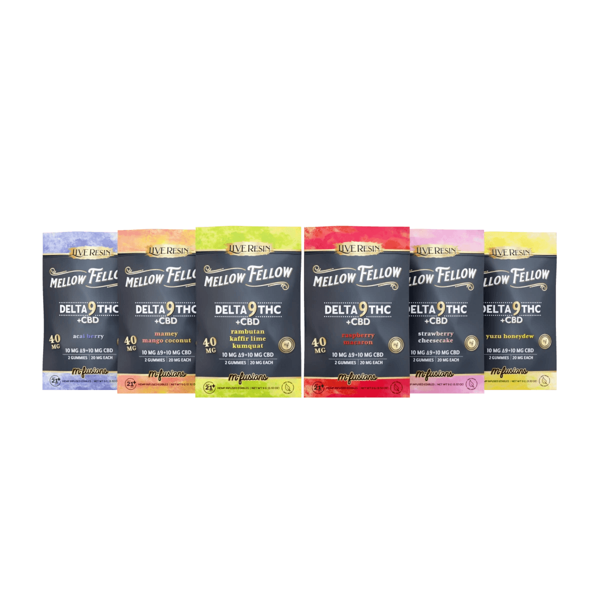 Delta 9 Live Resin Gummies 40mg 2 ct. - 6 Pack Sampler