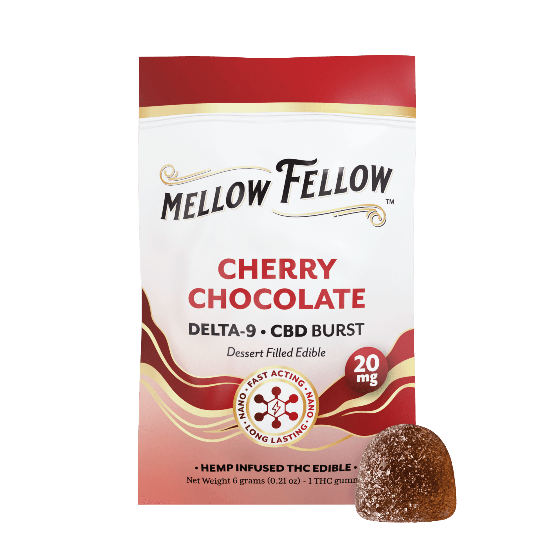 Delta 9 CBD Burst Nano Gummy 20mg Sachet - Cherry Chocolate