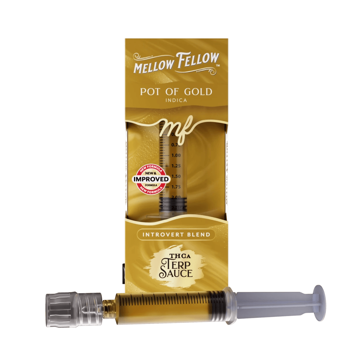 Introvert Blend - Terp Sauce 2ml Syringe - Pot of Gold (Indica) - Mellow Fellow