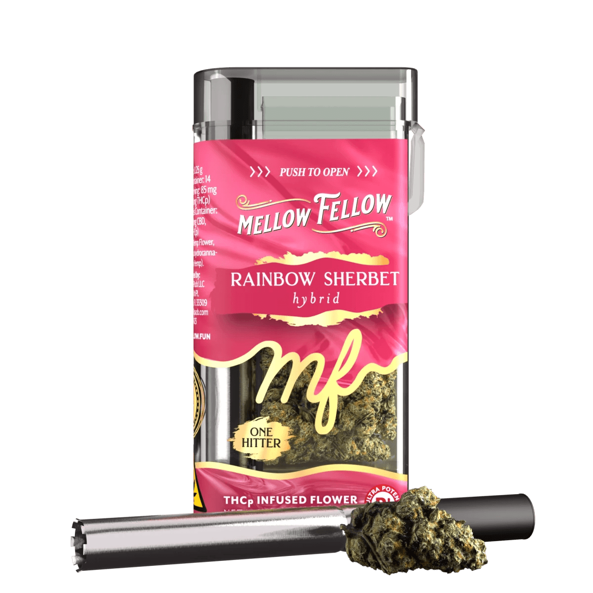 THCp 3.5g Infused Flower + One Hitter - Rainbow Sherbet (Hybrid)