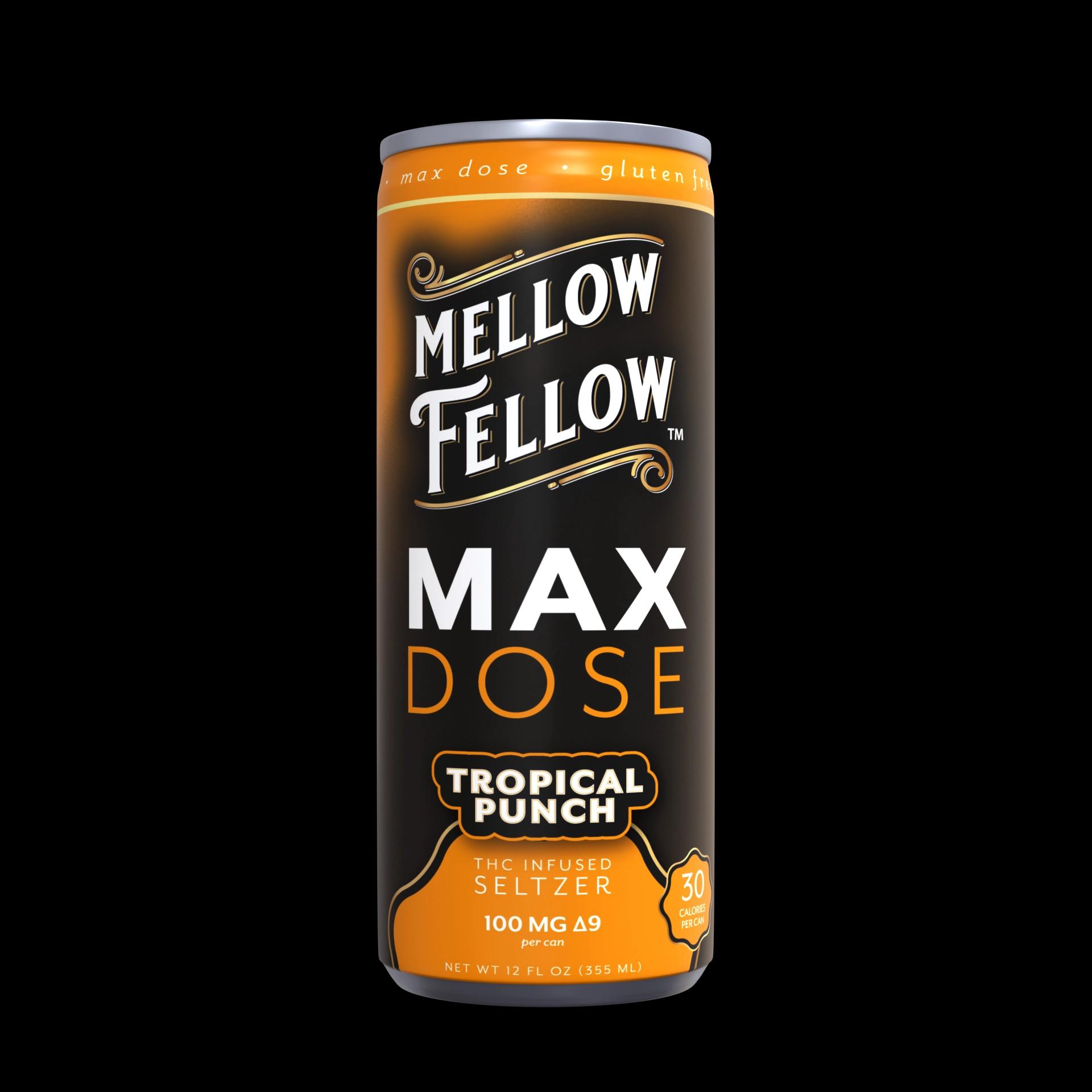 Max Dose Delta 9 THC Seltzer Beverage 100mg – Tropical Punch